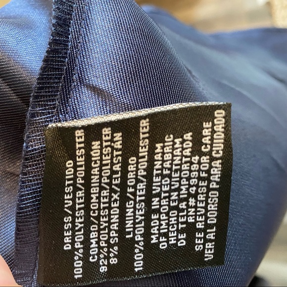 R&M Richards Blue Embellished Sequin High Low Wrap Dress Size 8 - Picture 7 of 8